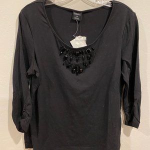 Tribal Black Long-sleeve Shirt (Brand New) | Large
